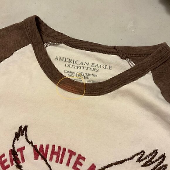 Vintage  2000s American Eagle Raglan Mens Shirt - Picture 4 of 5